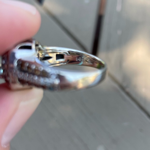 Le Vian Aquamarine and Chocolate Diamonds in 14k White Gold. Only worn a few - Picture 3 of 4